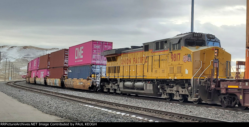 Last Shot Of UP 9817 as She Heads Eastbound towards UP Cheyenne Wyoming Yard for A Crew Change